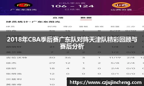 2018年CBA季后赛广东队对阵天津队精彩回顾与赛后分析